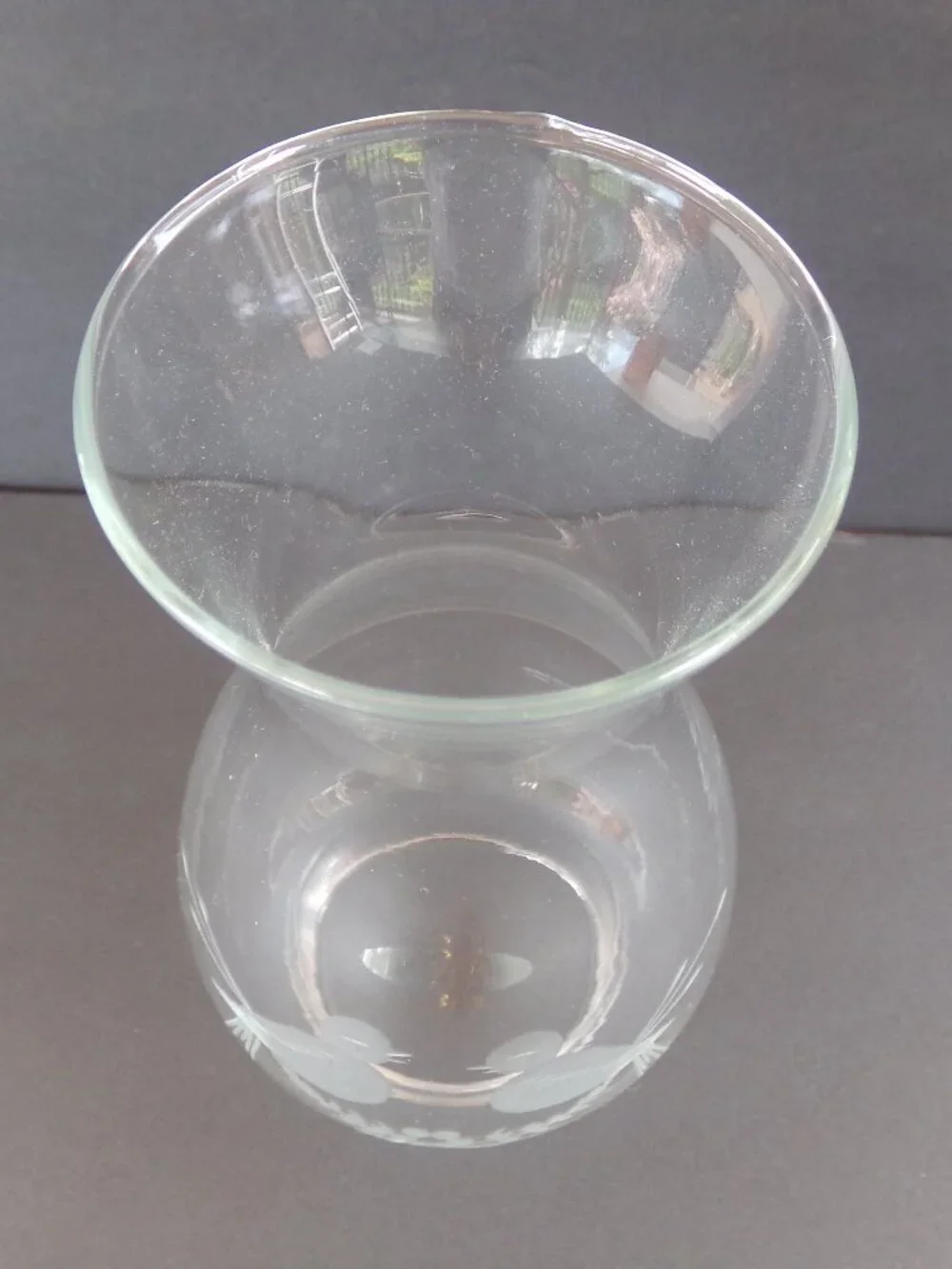 Hurricane Lamp Globe Oil Chimney Clear Etched Birds Replacement Glass Cover